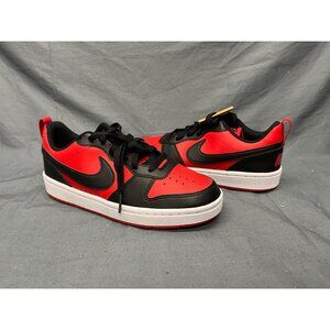 Nike Boys Court Borough Low Recraft (PS) Sneakers Red Black Size 2Y NEW IN BOX!